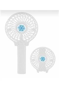 Twinix Beyaz Şarjlı El Vantilatör Mini Masa Üstü Usb Fan Soğutucu Katlanabilir