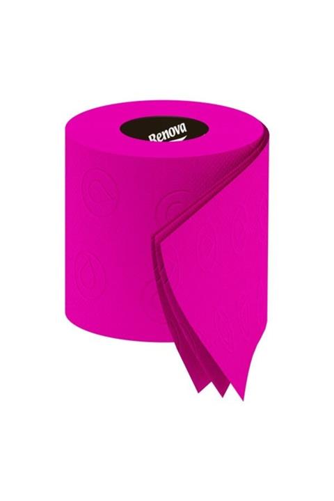 Renova Renkli Tuvalet Kağıdı Fuşya 3'lü Pvc Şeffaf Kutu