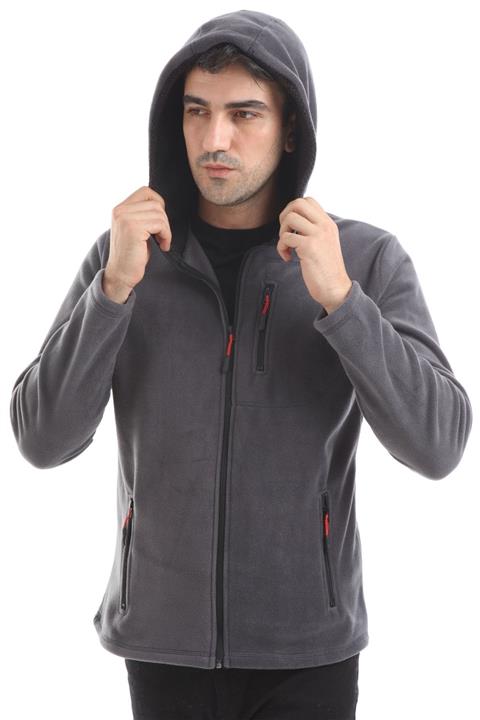 Honest Gri Store Üç Cepli Fermuarlı Kapüşonlu Polar