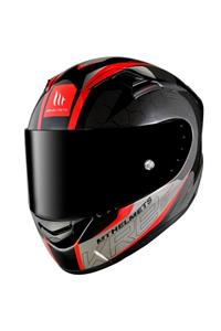 MT Helmets Kre Snake Carbon 2.0 A0 Gloss Red Şeffaf Vizörlü