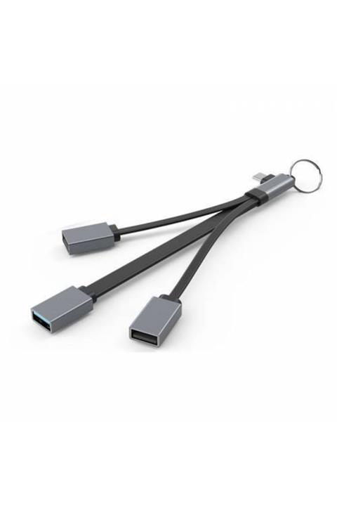 Markalonya Çoklayıcı 3 Port Hub 3.1 Adaptör Çevirici Type C To Usb 3.0