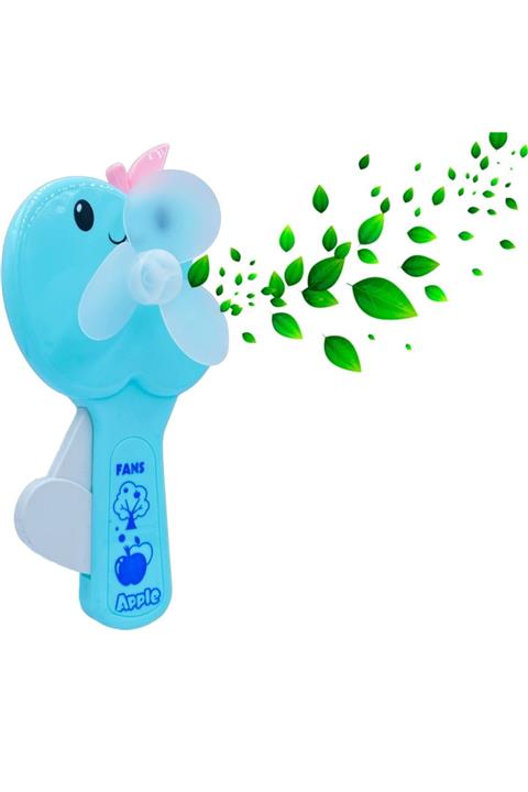 asmy El Fanı Mavi Vantilatör Apple Manuel Basmalı Çocuk Oyuncağı Mini Vantilatör Pilsiz