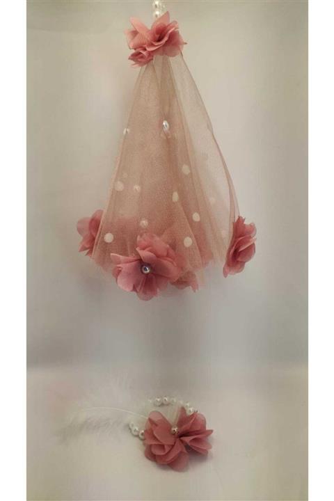 dfit Lazer Kesim Gül Taş Süslemeli 1 Adet Halay Mendili 10 Adet Gülkurusu 1 Adet Beyaz Nedime Bileklik