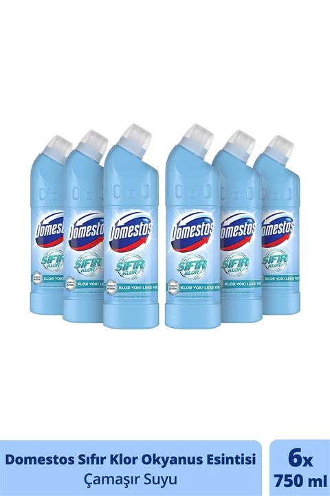 Domestos Okyanus Esintisi Sıfır Klor Çamaşır Suyu 675 ml - 6'lı Paket