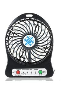 Wonderlust Şarjlı Mini Vantilatör Masa Üstü 3 Kademeli Usb Mini Fan Siyah