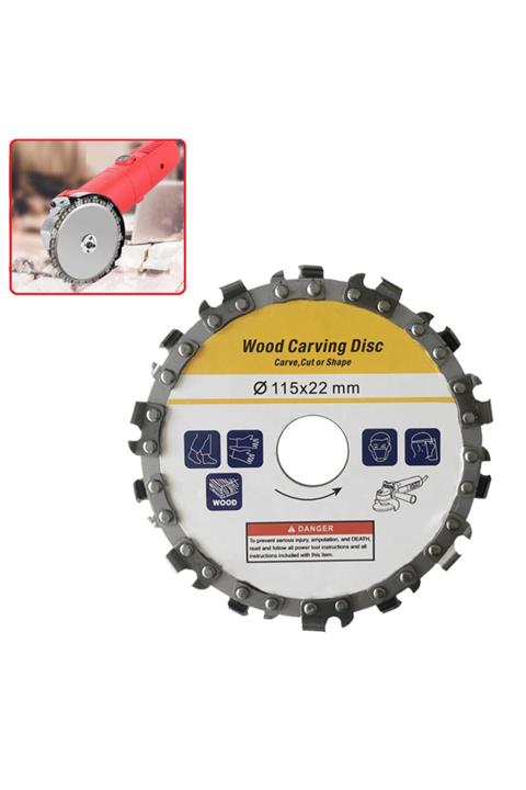 Depolife Ahşap Oyma Şekillendirme Kesme Için 115 mm Zincirli Testere Diski Avuç Taşlama Uyumlu 14 Dişli