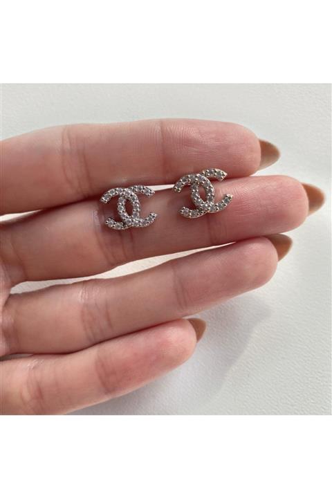 Okkostore Kadın Silver Rengi Cc Küpe Çifti