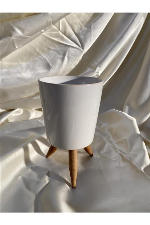 AFAM HEDİYELİK Beyaz Seramik Ayaklı Orkide Saksısı