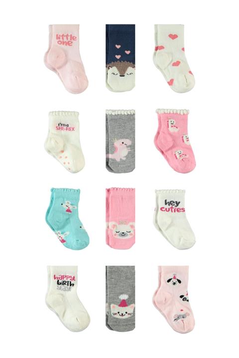Step Kız Bebek 12'li Çorap Set