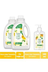 Pure Line Sıvı Sabun Yasemin 1400 ml X 2 Adet + 280 ml