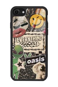 Spoyi Iphone 7 - 8 Retro Sticker Tasarımlı Glossy Telefon Kılıfı