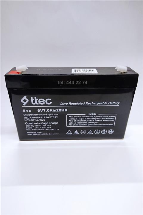 Ttec 6v 7ah 20hr Bakımsız Kuru Akü (02 / 2021 Üretim Yeni Akü)