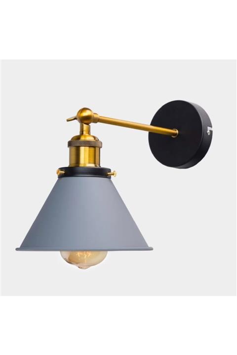 Rsylight Retro Metal Gri Dekoratif Mafsallı Rustik Duvar Aplik