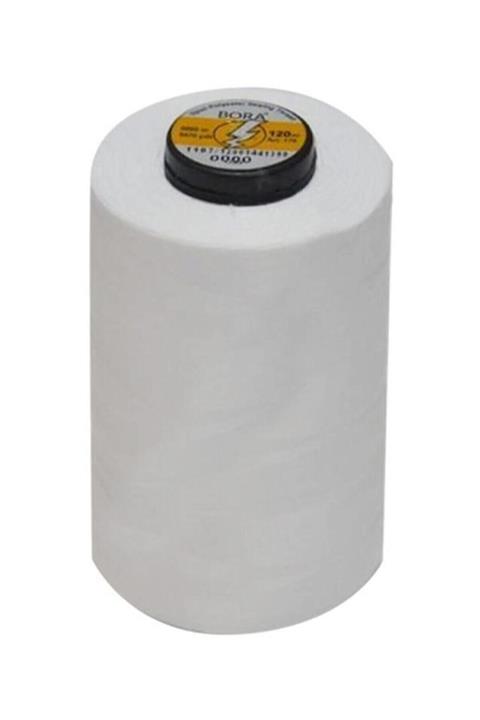 Bora Dikiş Ipi 5000 Metre Makara Beyaz Düğme Dikme Onarma Ipi 002189