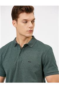 Koton Erkek Polo Yaka Metal Logo Detayli Slim Fit Tisört