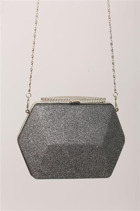 weem bag Kadın Platin Simli Abiye Çanta