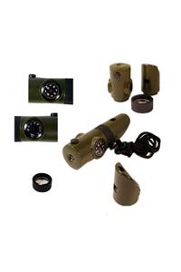 rennway Izci Düdüğü - Avcı Düdüğü 7in1 Pusulalı Termometreli Survival Düdük