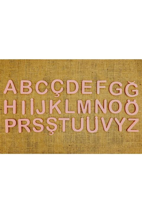 mesart Keçe Harf Büyük Keçe Alfabe Boyut: 5cm Renk: Pembe