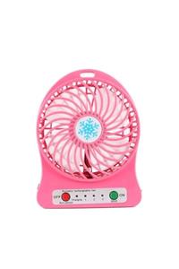 Adres Toptan Şarjlı Mini Vantilatör Masa Üstü 3 Kademeli Usb Mini Fan Pembe