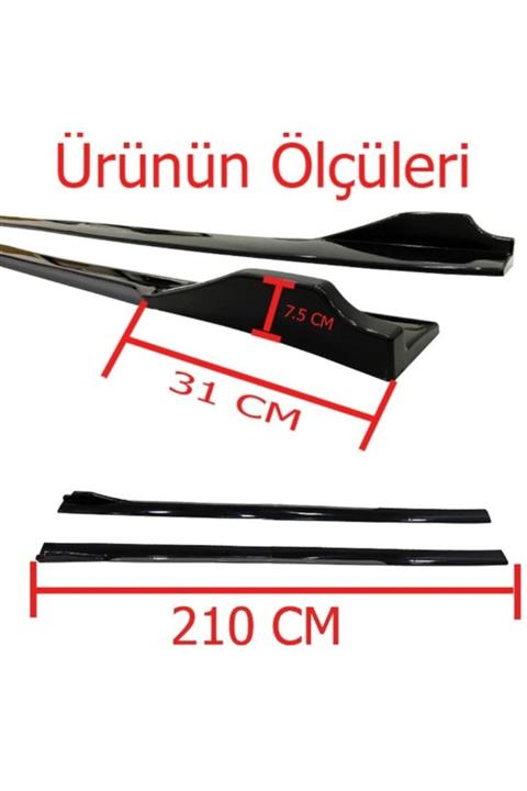 NamTuning Marşpiyel Lipi Bıçak Flaplı Abs Plastik Kırmızı Renk Kenarlı 4 Parça 210 Cm