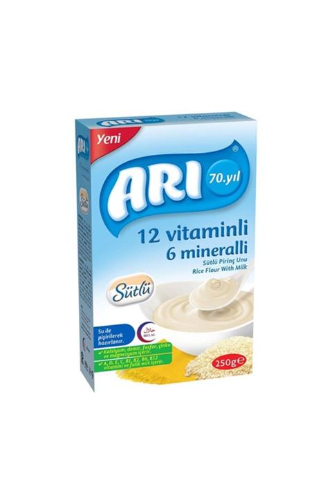 sevimhome Arı 12 Vitaminli 6 Mineralli Sütlü Pirinç Unu Bebek Maması 250 Gr