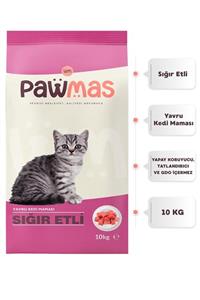 Pawmas Sığır Etli Yavru Kedi Maması 10 Kg