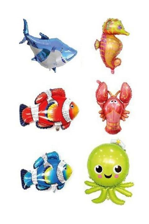 Buldum Okyanus Tema Deniz Canlıları Folyo Balon Seti 6'lı