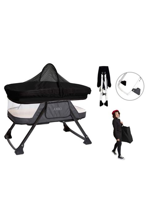 Jusso Easy Bed Alüminyum Katlanır Beşik - Siyah Füme