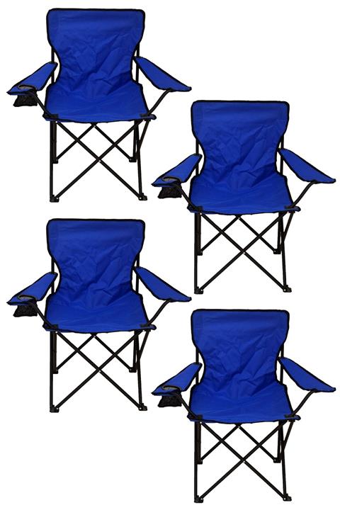 KAPLANLAR Kamp Sandalyesi - Mavi 4'lü