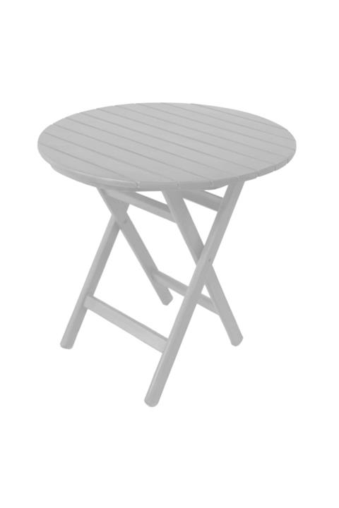 Bahçeme Ahşap Bahçe Balkon Mutfak Masası -datça Yuvarlak 60lık Beyaz