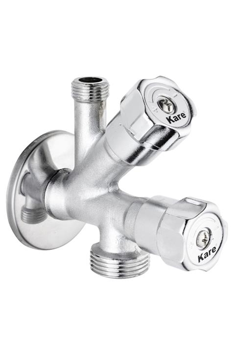 Kare Banyo Dual Çatallı Çamaşır Taharet Musluk