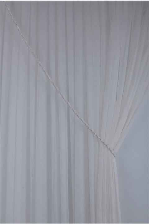 Saççax Exclusive Beyaz Renk Klasik Kordon Tül Perde Fon Toplama Halat 300cm