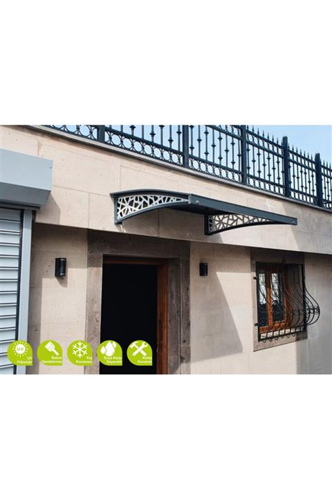 GARDENPLAST Alüminyum Kapı Üstü Pratik Sundurma 105x135 Cm