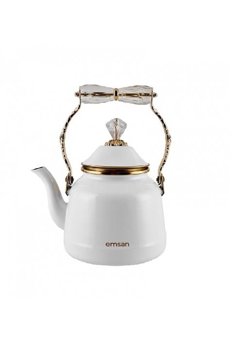 Emsan Troy Vintage İndüksiyon Tabanlı Beyaz Kettle