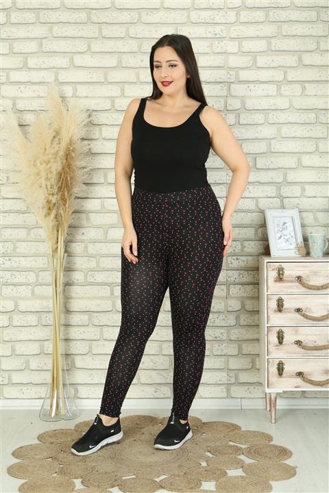 XL Modam Kadın Büyük Beden Kalp Desen Tayt