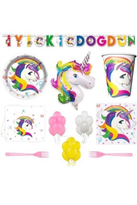 Fixman Mercansüs Unicorn 16 Kişilik Doğum Günü Parti Seti