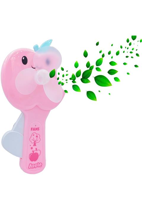 asmy El Fanı Pembe Vantilatör Apple Manuel Basmalı Çocuk Oyuncağı Mini Vantilatör Pilsiz
