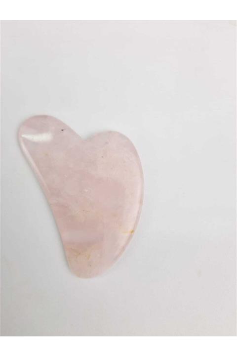 OSMANLI DOĞAL TAŞ Pembe Kuvars Gua Sha Yüz Masaj Aleti