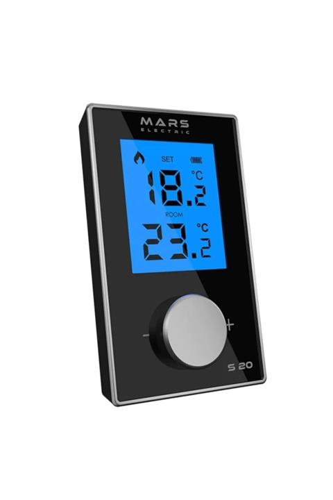 Mars S20x Kablolu Dijital Oda Termostatı Yüksek Hassasiyetli Siyah