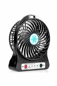 Vegetti Şarjlı Mini Vantilatör Masa Üstü 3 Kademeli Usb Mini Fan Siyah