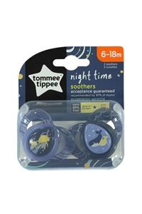 tommee tippee Ortodontik Gece Emziği 2'li 6-18 Ay