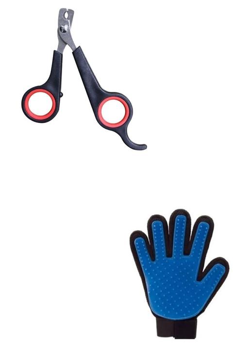 İndirimKap Kedi Köpek Tüy Tarama Fırçası Eldiveni Ve Kedi Köpek Tırnak Makası 2li Set