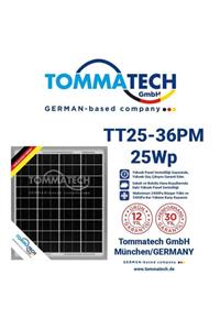Tommatech Monokristal Solar Güneş Paneli 25 Watt