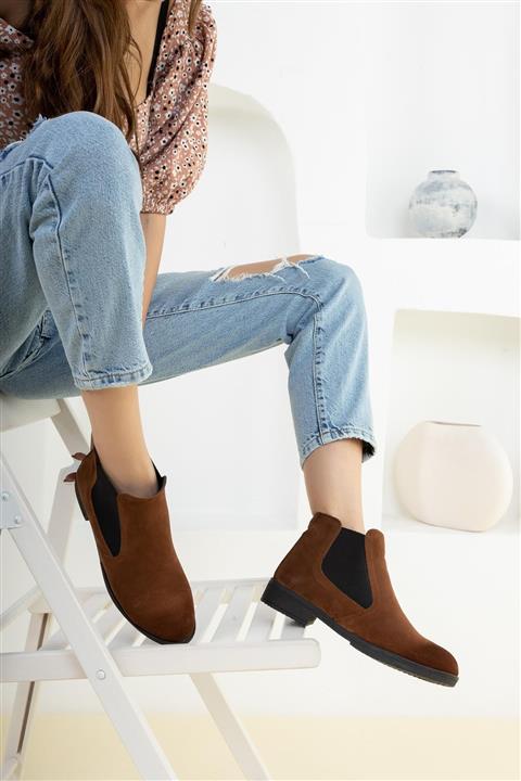 MUGGO Taba Süet Nora Kadın Chelsea Bot