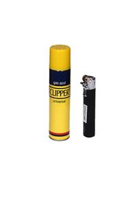 Clipper Titu Market Maxix Model Full Metal Siyah Renk Gazlı Kalem Çakmak + Clıpper Gaz