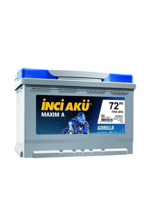 İnci 72 Amper Gorilla 72 Amper Alçak Akü ( Ford Ve Opel Için Uygun)