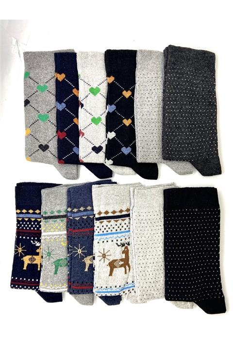 Black Arden Socks Pamuklu 12'li Karışık Renkli Kadın Çorap Bt-0113