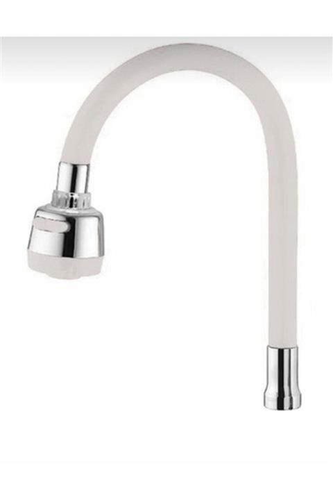 Hsa Oynar Başlıklı Spiralli Mutfak Lavabo Başlığı Tazyikli Su Tasarruflu Beyaz Kubar