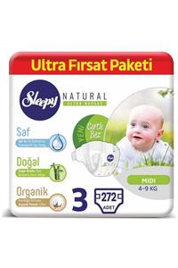 Sleepy Natural Bebek Bezi 3 Numara Midi Ultra Fırsat Paketi 272 Adet