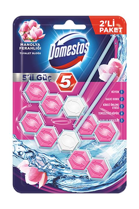 Domestos 5'li Güç Manolya Ferahlığı WC Blok Duopack 110 gr 2 Adet